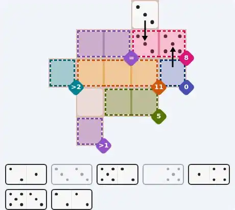 Pips hint for October 2, 2026 – medium level puzzle grid highlighting important moves and hints