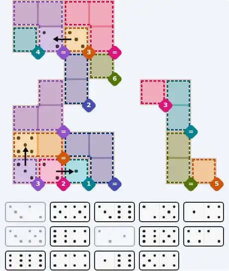 Pips hint for Sept 15, 2026 – hard level puzzle grid with critical first placements and strategy