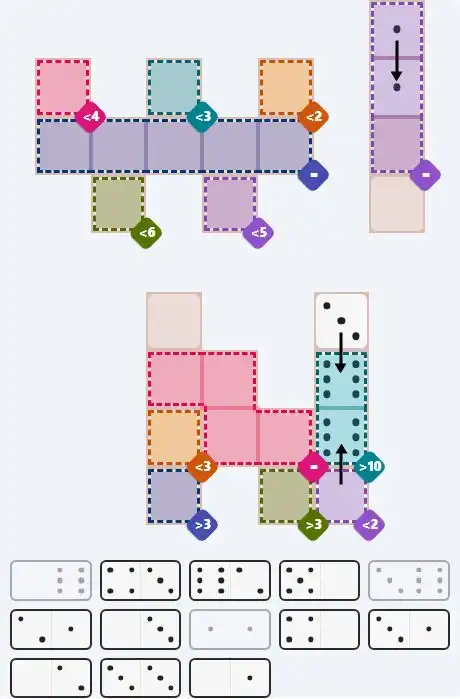 Pips hint for Sept 18, 2026 – hard level puzzle grid with critical first placements and strategy