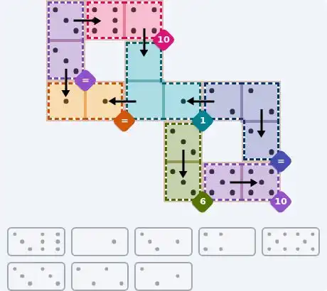 NYT Pips Sept 19, 2026 medium puzzle full solution grid with completed hints