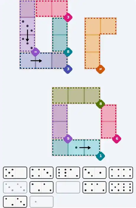 Pips hint for Sept 27, 2026 – hard level puzzle grid with critical first placements and strategy