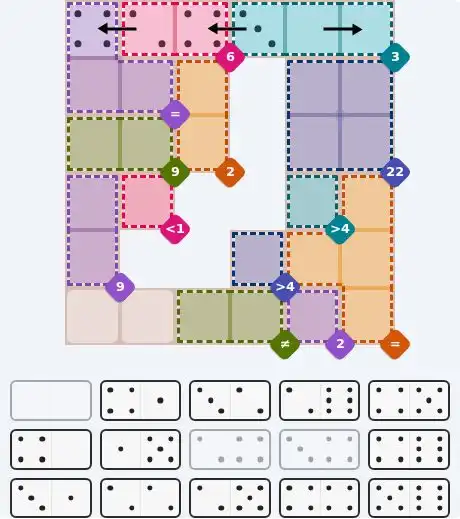 Pips hint for Sept 30, 2026 – hard level puzzle grid with critical first placements and strategy