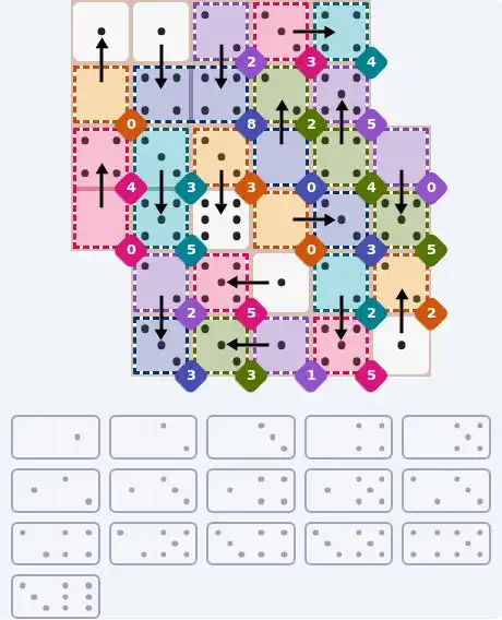 NYT Pips November 1, 2026 hard puzzle full solution grid showing final answer with hints