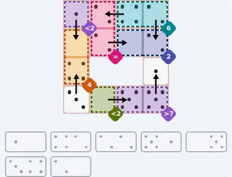 NYT Pips October 11, 2026 medium puzzle full solution grid with completed hints
