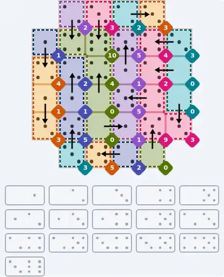 NYT Pips October 12, 2026 hard puzzle full solution grid showing final answer with hints