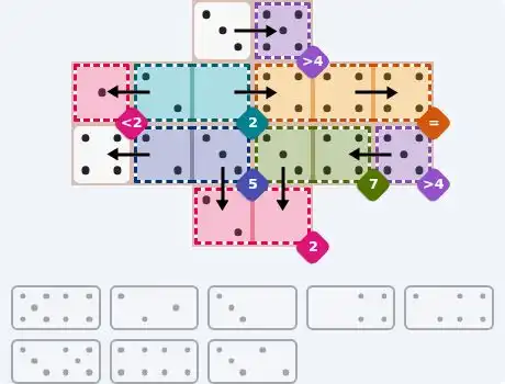 NYT Pips October 12, 2026 medium puzzle full solution grid with completed hints