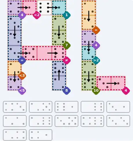NYT Pips October 13, 2026 hard puzzle full solution grid showing final answer with hints