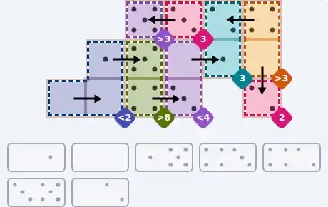 NYT Pips October 13, 2026 medium puzzle full solution grid with completed hints