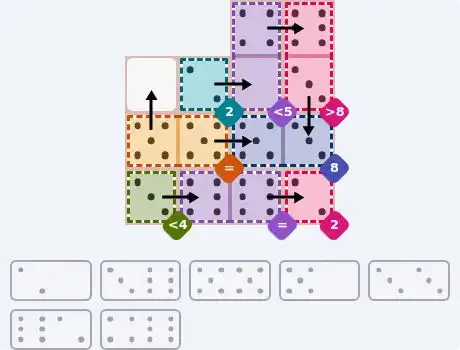 NYT Pips October 17, 2026 medium puzzle full solution grid with completed hints