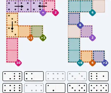 Pips hint for October 19, 2026 – hard level puzzle grid with critical first placements and strategy