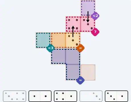 Pips hint for October 20, 2026 – easy level puzzle grid showing key first steps and strategy