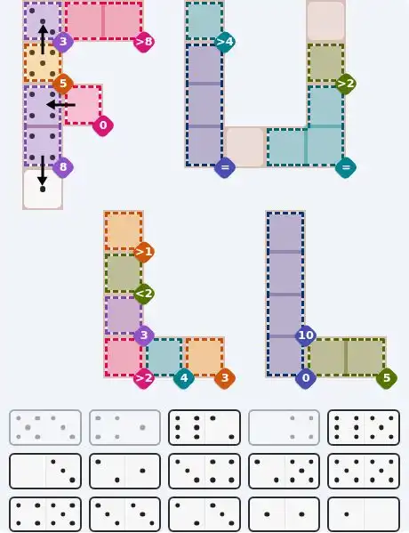 Pips hint for October 20, 2026 – hard level puzzle grid with critical first placements and strategy