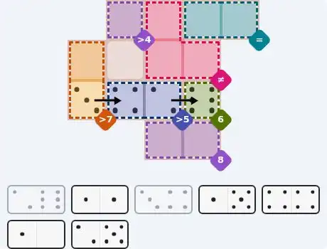 Pips hint for October 21, 2026 – medium level puzzle grid highlighting important moves and hints