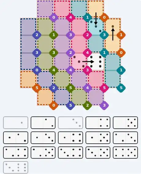 Pips hint for October 23, 2026 – hard level puzzle grid with critical first placements and strategy