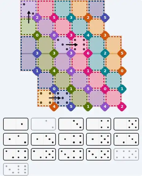 Pips hint for October 25, 2026 – hard level puzzle grid with critical first placements and strategy