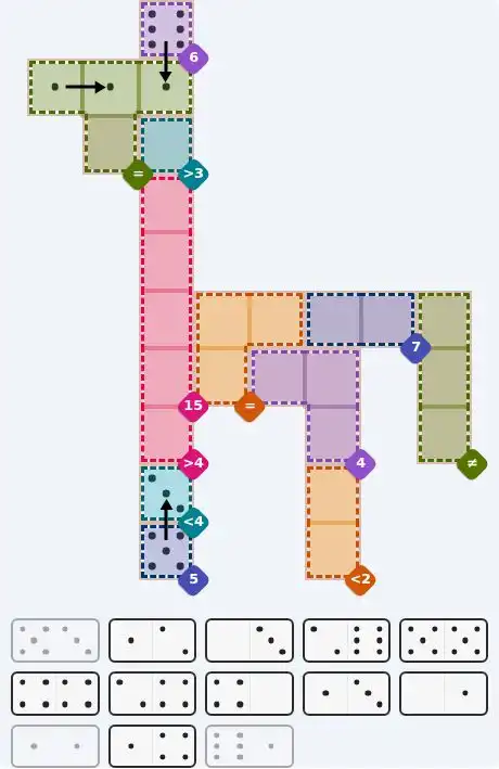 Pips hint for October 27, 2026 – hard level puzzle grid with critical first placements and strategy