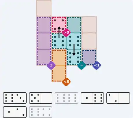 Pips hint for October 29, 2026 – medium level puzzle grid highlighting important moves and hints