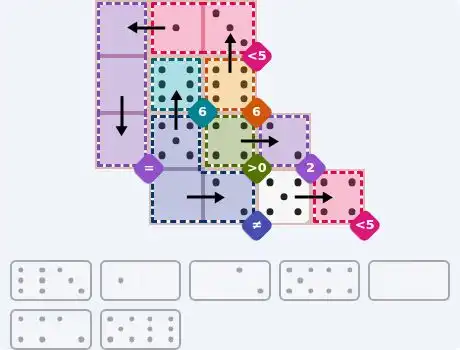 NYT Pips October 3, 2026 medium puzzle full solution grid with completed hints