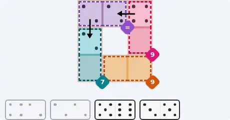 Pips hint for October 4, 2026 – easy level puzzle grid showing key first steps and strategy