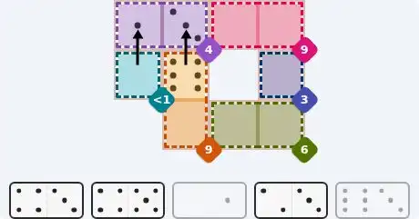 Pips hint for October 5, 2026 – easy level puzzle grid showing key first steps and strategy