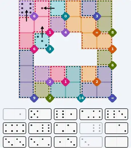 Pips hint for October 5, 2026 – hard level puzzle grid with critical first placements and strategy