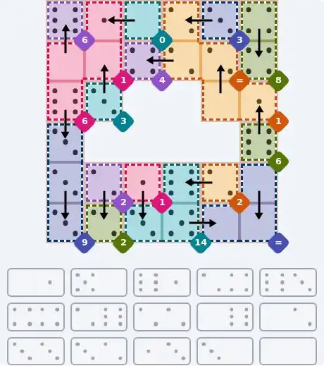 NYT Pips October 5, 2026 hard puzzle full solution grid showing final answer with hints