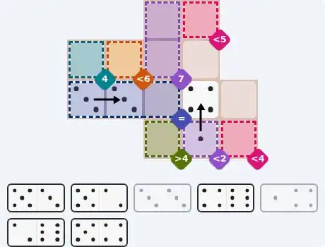 Pips hint for October 5, 2026 – medium level puzzle grid highlighting important moves and hints