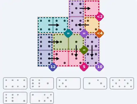 NYT Pips October 6, 2026 medium puzzle full solution grid with completed hints