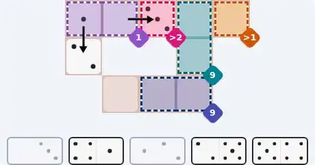 Pips hint for October 7, 2026 – easy level puzzle grid showing key first steps and strategy