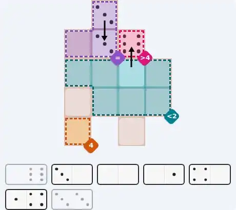 Pips hint for October 7, 2026 – medium level puzzle grid highlighting important moves and hints