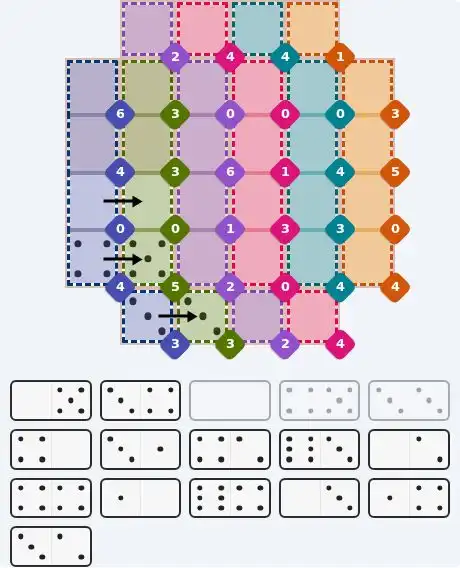 Pips hint for October 8, 2026 – hard level puzzle grid with critical first placements and strategy