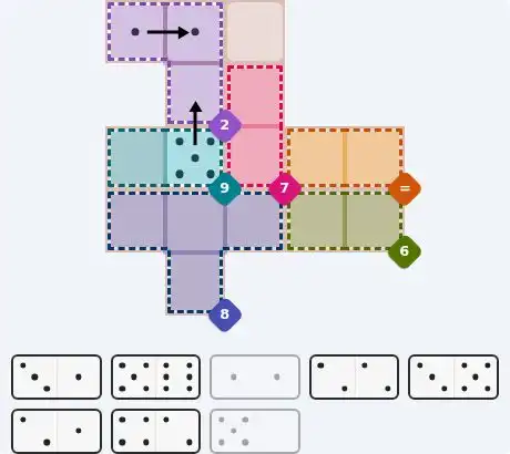 Pips hint for October 8, 2026 – medium level puzzle grid highlighting important moves and hints