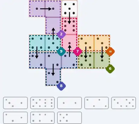 NYT Pips October 8, 2026 medium puzzle full solution grid with completed hints