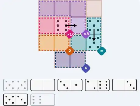 Pips hint for October 9, 2026 – medium level puzzle grid highlighting important moves and hints